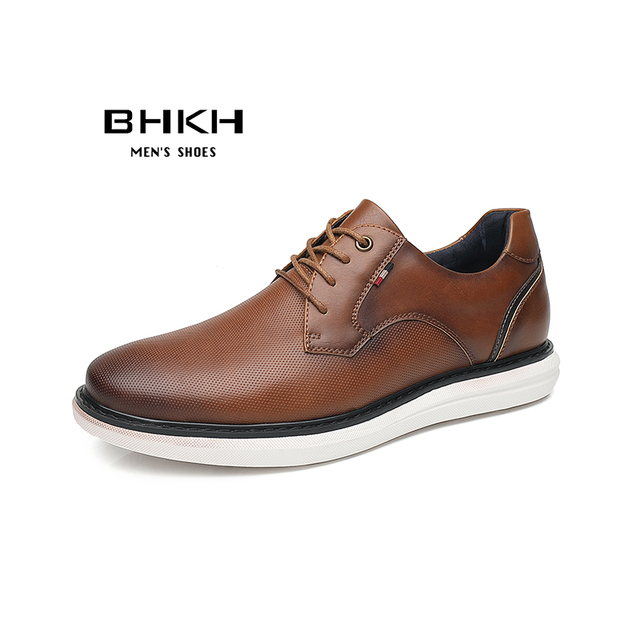 2022 Spring/Summer New Comfortable Men Shoes Luxury Brand Men Casual Shoes Lace Up Business Style Dress Shoes BHKH Men Shoes