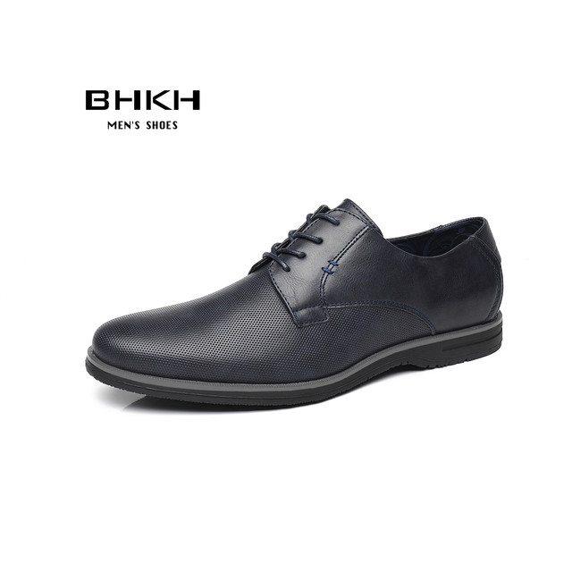 BHKH 2022 leather men casual shoes work office lace-up light dress men shoes