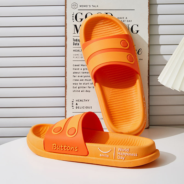 Women Home Platform Slippers Female Fashion Beach Slides Summer Candy Colored Button Strap Non-slip Sandals Chaussure Femme