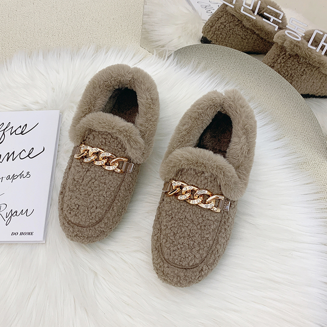 woman slippers summer sandals fox fur slides mules black shoes for women loafer 2022 home shoes spring outdoor block heel