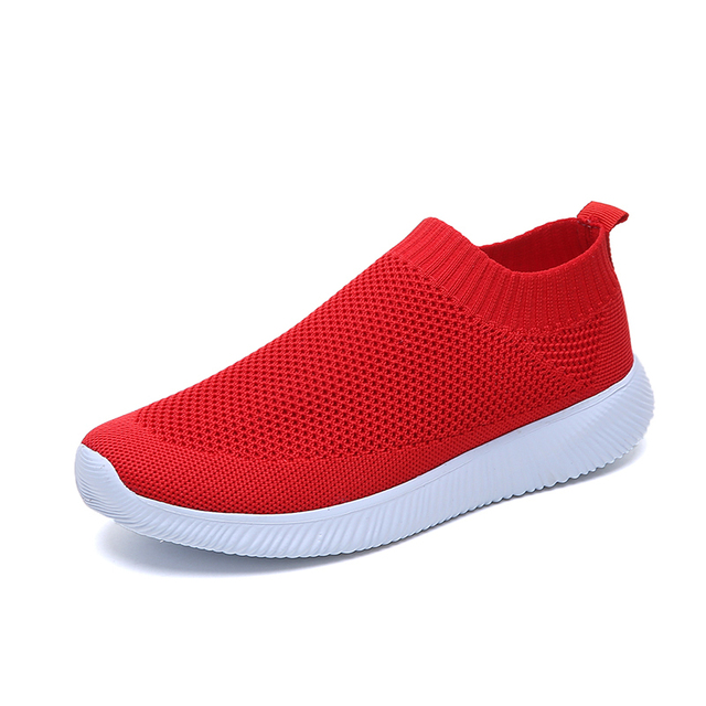 Rimocy Breathable Air Mesh Knitted Sneakers Women 2022 Spring Summer Plus Size Ladies Flats Comfortable Soft Casual Shoes Woman