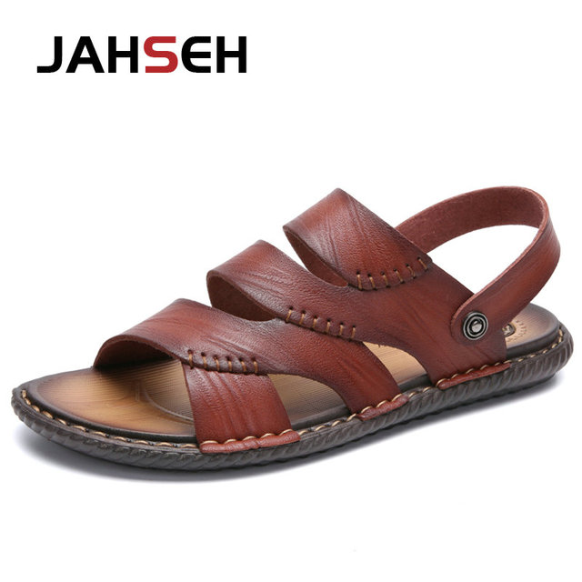 2022 new men sandals split leather men summer shoes new man casual comfortable outdoor sandals men walking shoes slippers