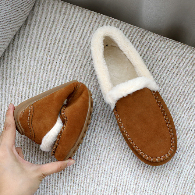 Women 2021 autumn winter new snow boots slip on fur warm soft flat plush add velvet to ladies tendon casual comfortable shoes