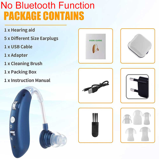 Bluetooth Hearing Aid Deaf Speaker Audio USB Hearing Aid Elderly Deaf Small Rechargeable Tone Adjustable Call