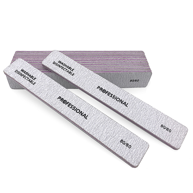 50pcs/25pcs Big Size 7*1.1in 80/80 Grit Nail Files Washable Replacement Files for Powerful Emery Files Nails Accessories Tools