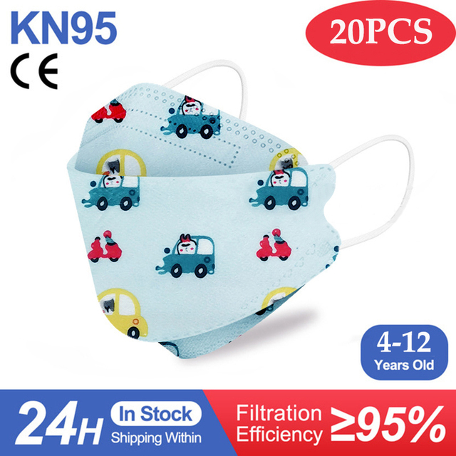 Kn95 Masks Kids fpp2 Approved Mask for Baby Fish Printed Cartoon Mouth Mask KN95 Mascarilla Infantil kf94fan ffp2fan Ninos