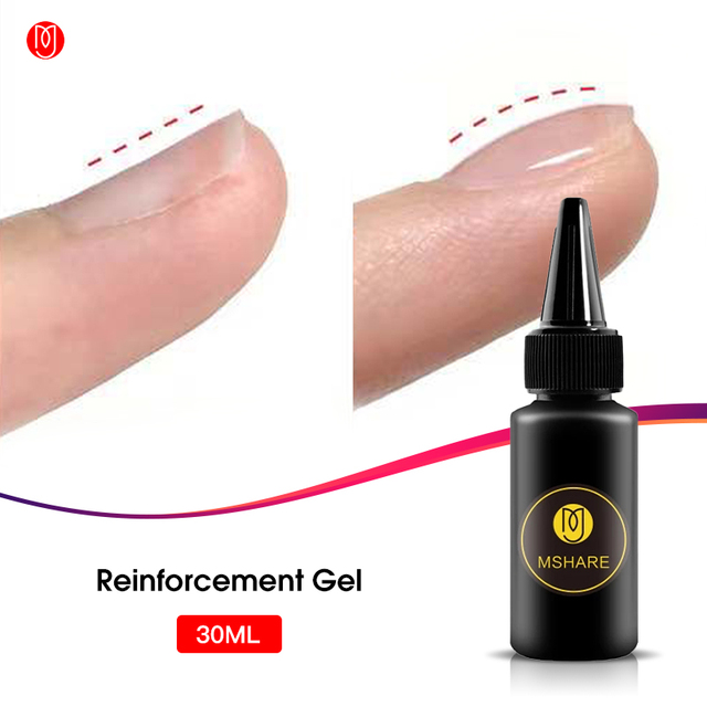 MSHARE Strengthening Gel Self Leveling Builder Nail Apex and C-Curve Builder Reinforcement Alignment Base Top Soak Off 10ml in Bottle