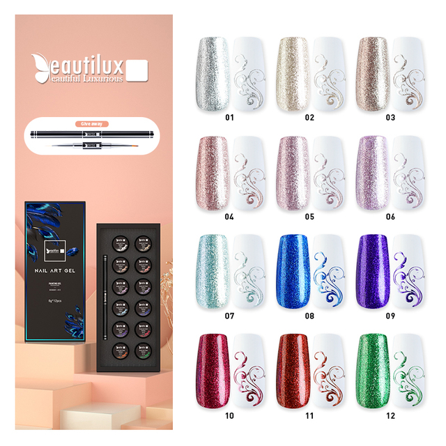 Nail Art Gel Kit Without Sticky Layer Nail Art Design Painting Carving Sculpting Spider Liner UV LED Maincure Set