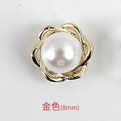 10pcs New nail art pearl alloy jewelry, exquisite 3D flower, pearl alloy jewelry, nail decoration