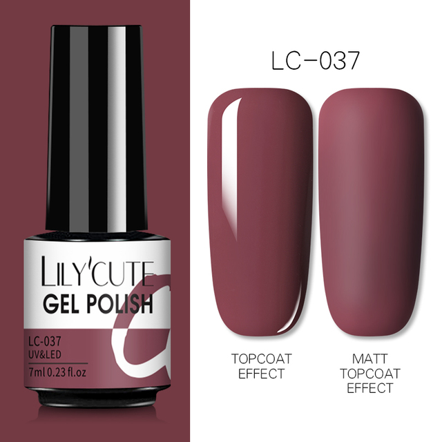 LILYCUTE 7ml UV Nail Gel Polish Autumn Winter Color Semi Permanent Matte Top Coat Necessary Soak Off UV LED Nail Art Gel Varnish