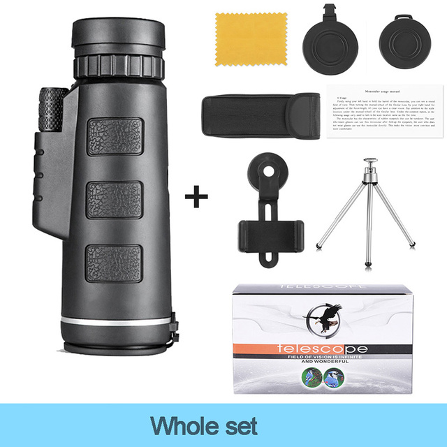 40X60 Professional Telescope Monocular Powerful Binoculars HD Pocket Telescope With Tripod For Holiday Travel As Teleskop Gift