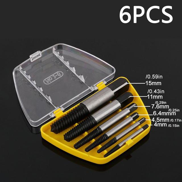 Damaged Broken Screw Remover Extractor Drill Bits 5/6pcs Steel Durable Easy Out Remover Center Drill Damaged Bolts Removal Tool