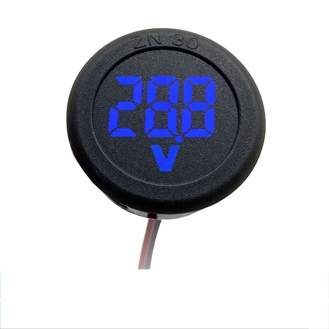 DC 5-100V LED Round Digital Display Two Wire Voltmeter DC Digital Car Voltage Current Meter Volt Detector Test Monitor Part