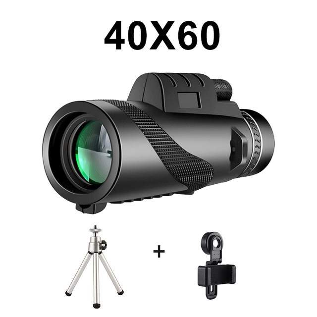 HD Mini 40X60 المهنية تلسكوب أحادي مناظير قوية طويلة المدى جيب مقاوم للماء التكبير ليلة للسياحة الصيد