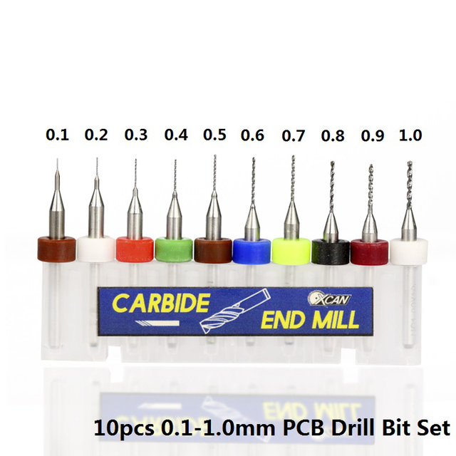 XCAN 10 قطعة/المجموعة 0.3mm إلى 1.2mm PCB مثقاب صغير بت التنغستن الصلب كربيد ل طباعة لوحة دوائر كهربائية cnc لقمة ثقب آلة