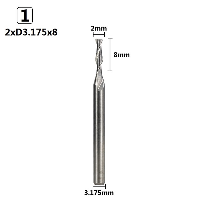 XCAN 10 قطعة قطرها 2.0 مللي متر 2 الناي شقة نهاية مطحنة 3.175 مللي متر عرقوب لولبية راوتر بت CNC مايكرو المطاحن نهاية كربيد طحن القاطع