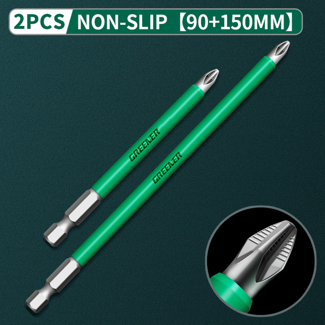 Greener Anti Slip Magnetic Impulse Head Cross High Hardness Hand Drill Bit Screw Electric Screwdriver Set 25 50 65 70 90 150mm PH2