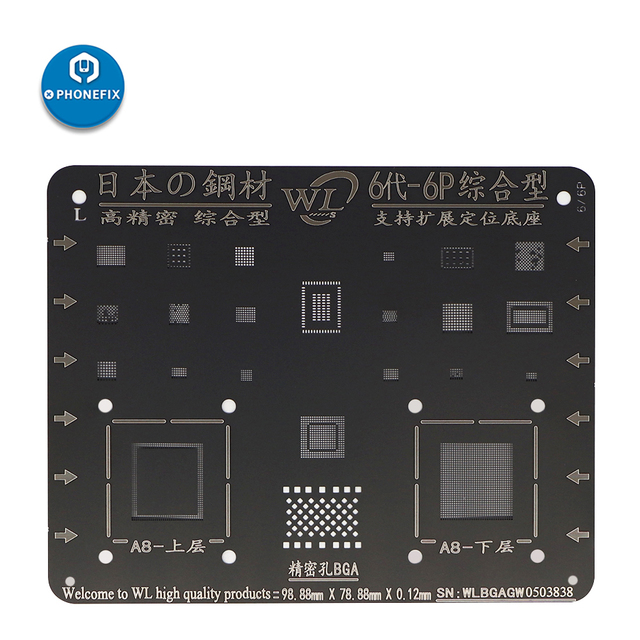 Black Steel BGA Stencil Stencil For iPhone 11 12 Pro Max XS XS MAX XR X 8P 8 7P 7 6S 6 CPU IC Chip Tin Soldering Mesh