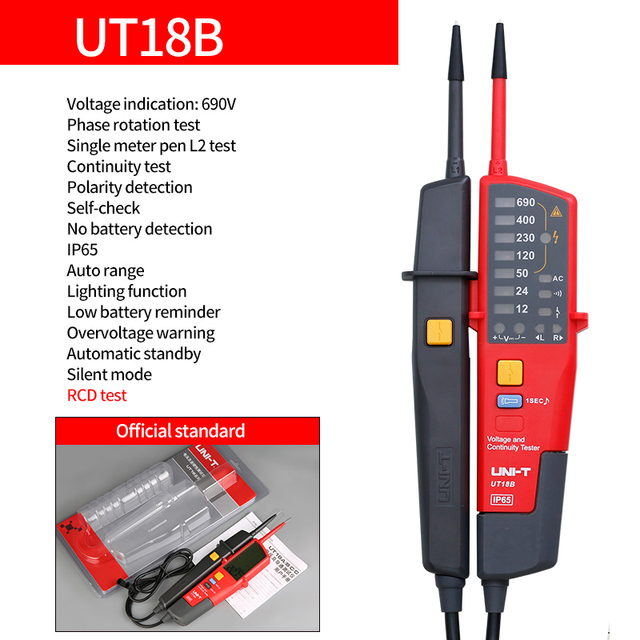 UNI-T UT18A التلقائي المدى الفولتميتر الفولتميتر الرقمي الجهد اقلام الفحص مع مؤشر LED UT18B UT18C UT18D