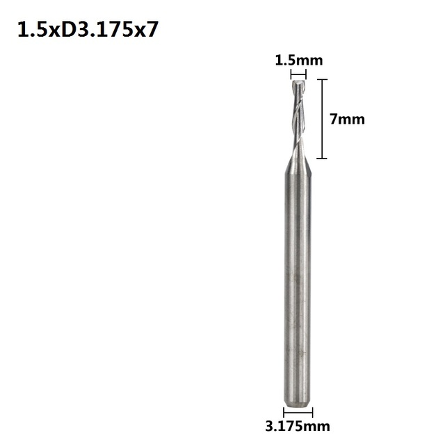 XCAN 10pcs Diameter 1.5mm 2 Flute Flat End Mill CNC Router Bits for Wood/Plastic Engraving Carbide Milling Cutter