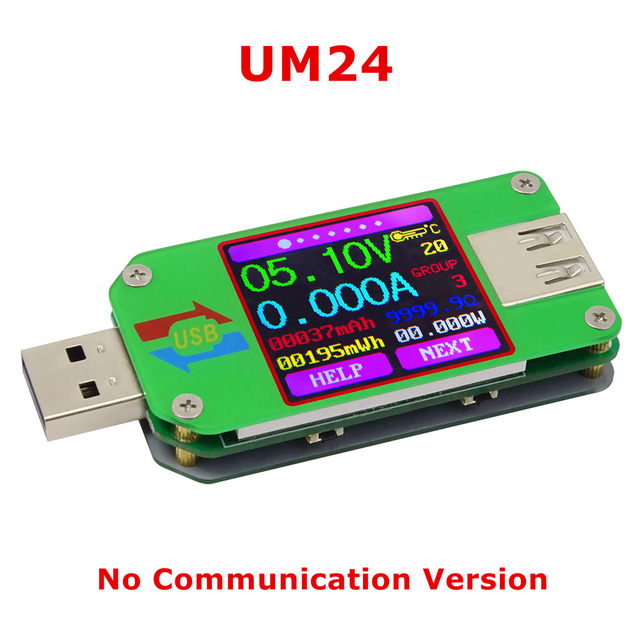 UM24 UM24C ل APP USB 2.0 شاشة الكريستال السائل الفولتميتر مقياس التيار الكهربائي بطارية تهمة الجهد الحالي متر كابل جهاز اختبار المقاومة-12006014