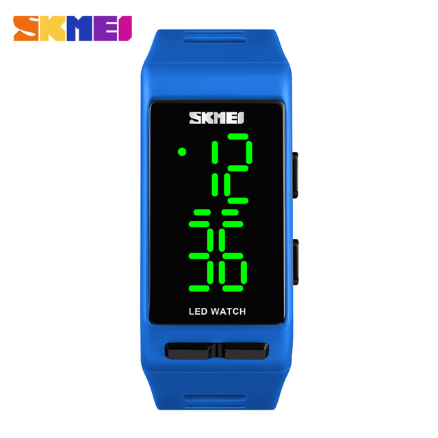 SKMEI Sports Digital Women's Watch Fashion Casual Waterproof Lady Wristwatch PU Strap Alarm Week Display Watches 1364