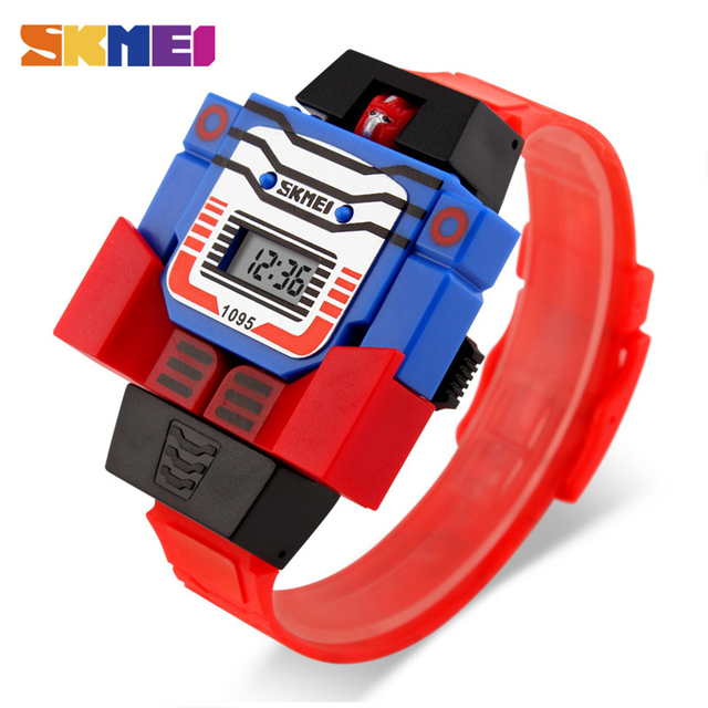 SKMEI 1095 Children's Wristwatch Kids Boy Detachable Digital Watch Robot Deformation Toy