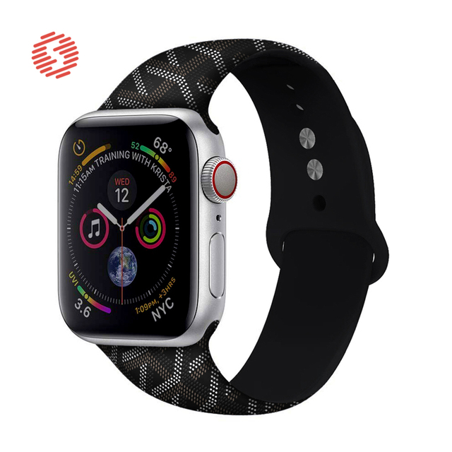 ShengOne Strap Soft Silicone Sport Band for Apple Watch 7 6 SE 5 4 45 44 42mm Striped Rubber Strap Replacement 3 2 1 41 40 38