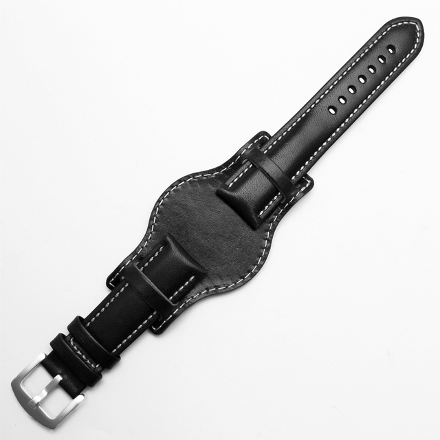 Genuine Leather Bracelet 18mm 20mm 21mm 22mm Watch Strap Man Watchband With Mat Wrist Band Handmade Leather Bracelet