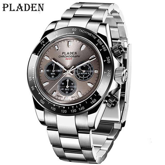 Bladen Watch New Fashion Men Business Chronograph Stainless Steel Quartz Watches Male Sport Luminous Diving Montre Homme 2022