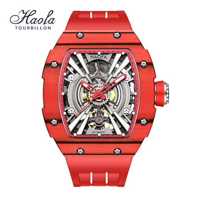 Haofa luxury automatic men's watch skeleton mechanical self-wind luminous movement men's watch 80H power reserve 1906