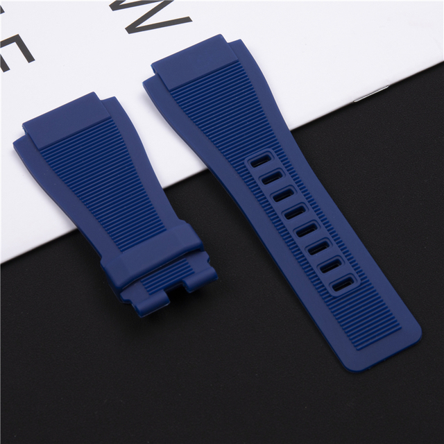 Top Quality 33mm*24mm Silicone Rubber Watchband for Bell & Ross Watch Strap for BR01 BR03 Series Bracelet Strap Pin Buckle Logo