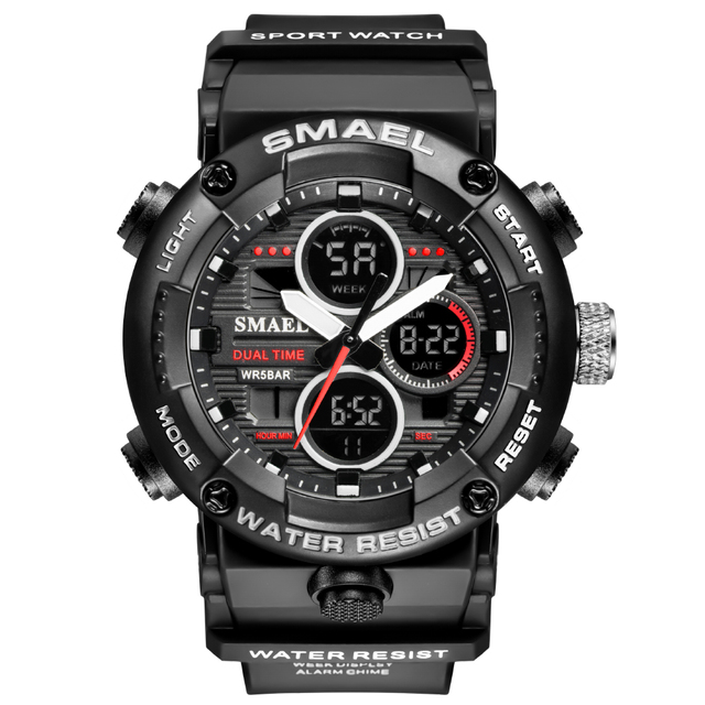 SMAEL sport watch men waterproof LED digital watches stopwatch big dial watch for male 8038 relogio masculino men quartz watches