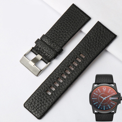 Diesel Watch Band Leather Replacement 26mm 27mm For DZ73 Series Watch Strap Wrist Band Black Brown Watch Belts