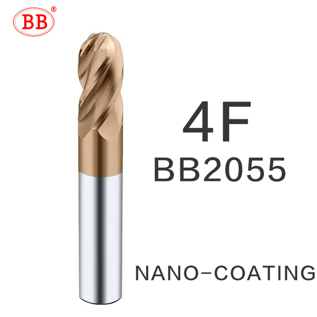 BB 4 End Milling Section 3 Teeth Solid Carbide CNC Finishing Machining R0.5-R10 Metal Cutting Tool