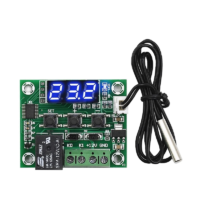 LED Digital Module Thermostat Temperature Control Switch, DIY DC 12V Temperature Control Thermometer with Led Display W1209