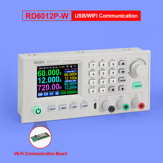 RD RD6012P RD6012PW USB واي فاي 5 أرقام تيار مستمر إلى تيار مستمر الجهد تنحى امدادات الطاقة قابل للتعديل محول فرق الجهد الفولتميتر 60 فولت 12A