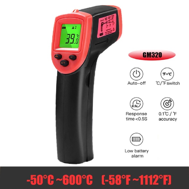 Infrared Thermometer C/F Non-Contact Thermometer GM320 Industrial Digital IR Thermometer -50~380/-50~600℃°C