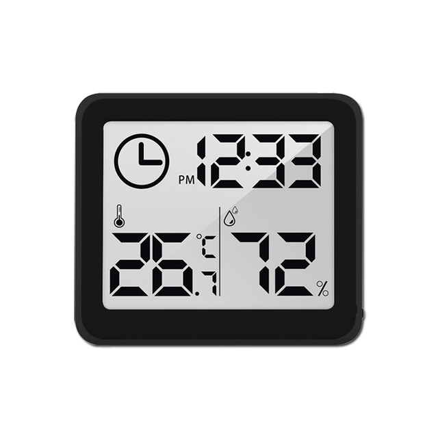 Digital Thermometer Hygrometer Clock Large LCD Screen Automatic Electronic Temperature Humidity Monitor Dry Humidity For Home