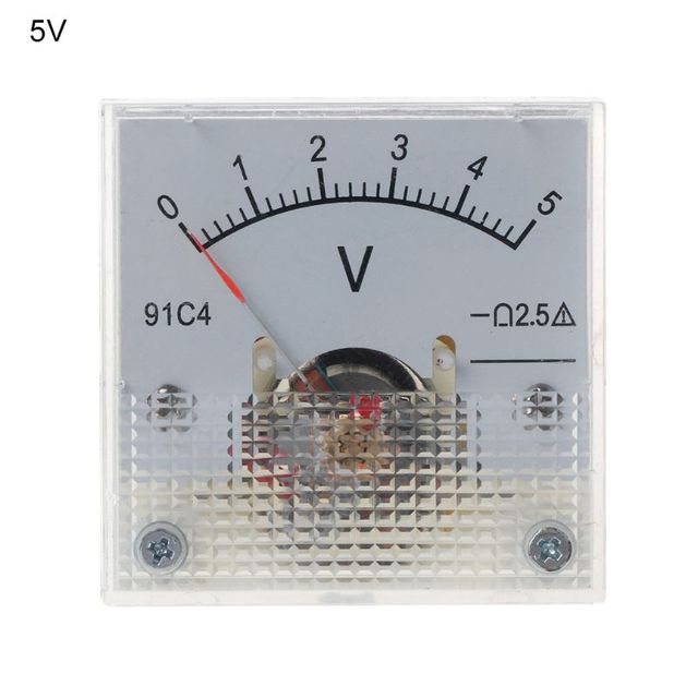 91C4 DC Voltmeter Analog Panel Voltage Meter Mechanical Pointer Type 3/5/10/15/20/30/50/100/150/250V E1PD