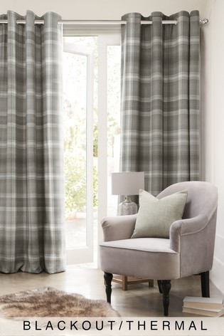 Cosy Check Curtains Eyelet Blackout/Thermal