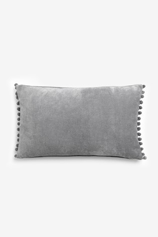 Soft Velour Pom Edge Cushion