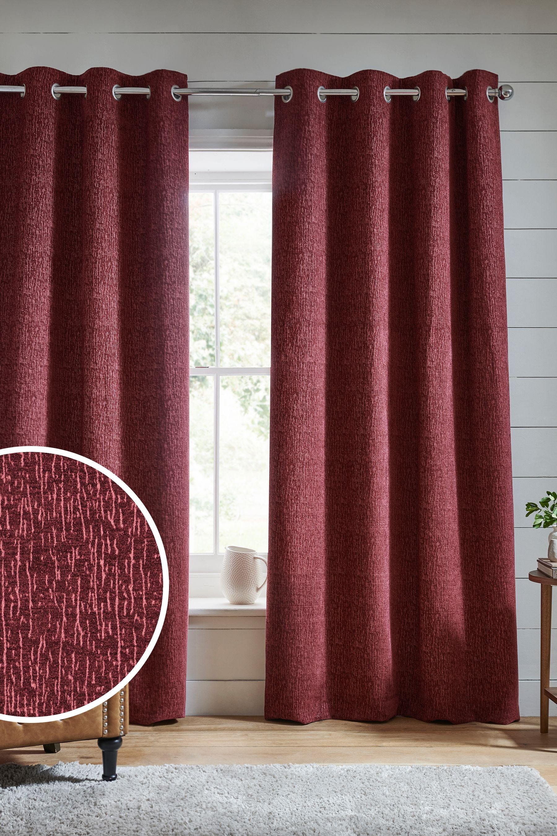 Heavyweight Chenille Curtains Eyelet Lined