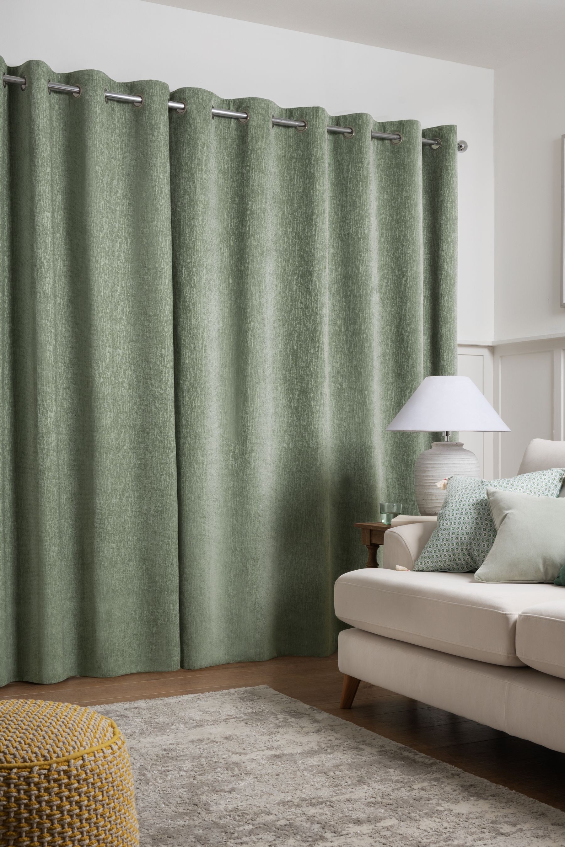 Heavyweight Chenille Curtains Eyelet Lined