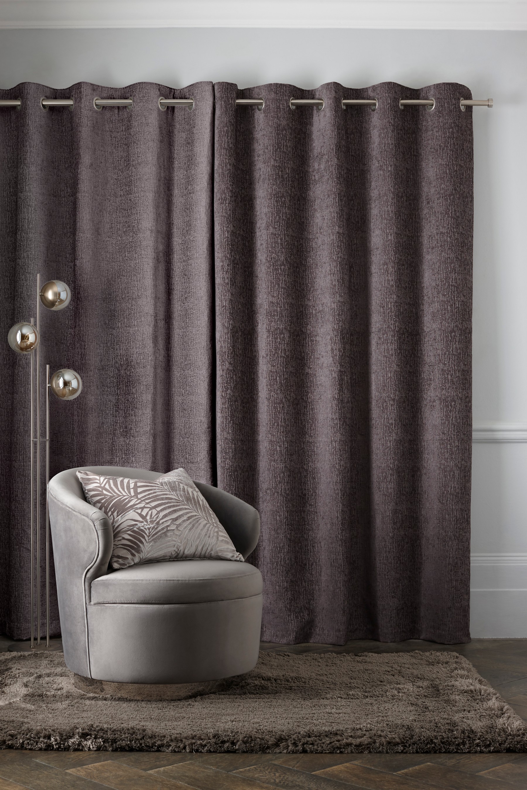 Heavyweight Chenille Curtains Eyelet Lined