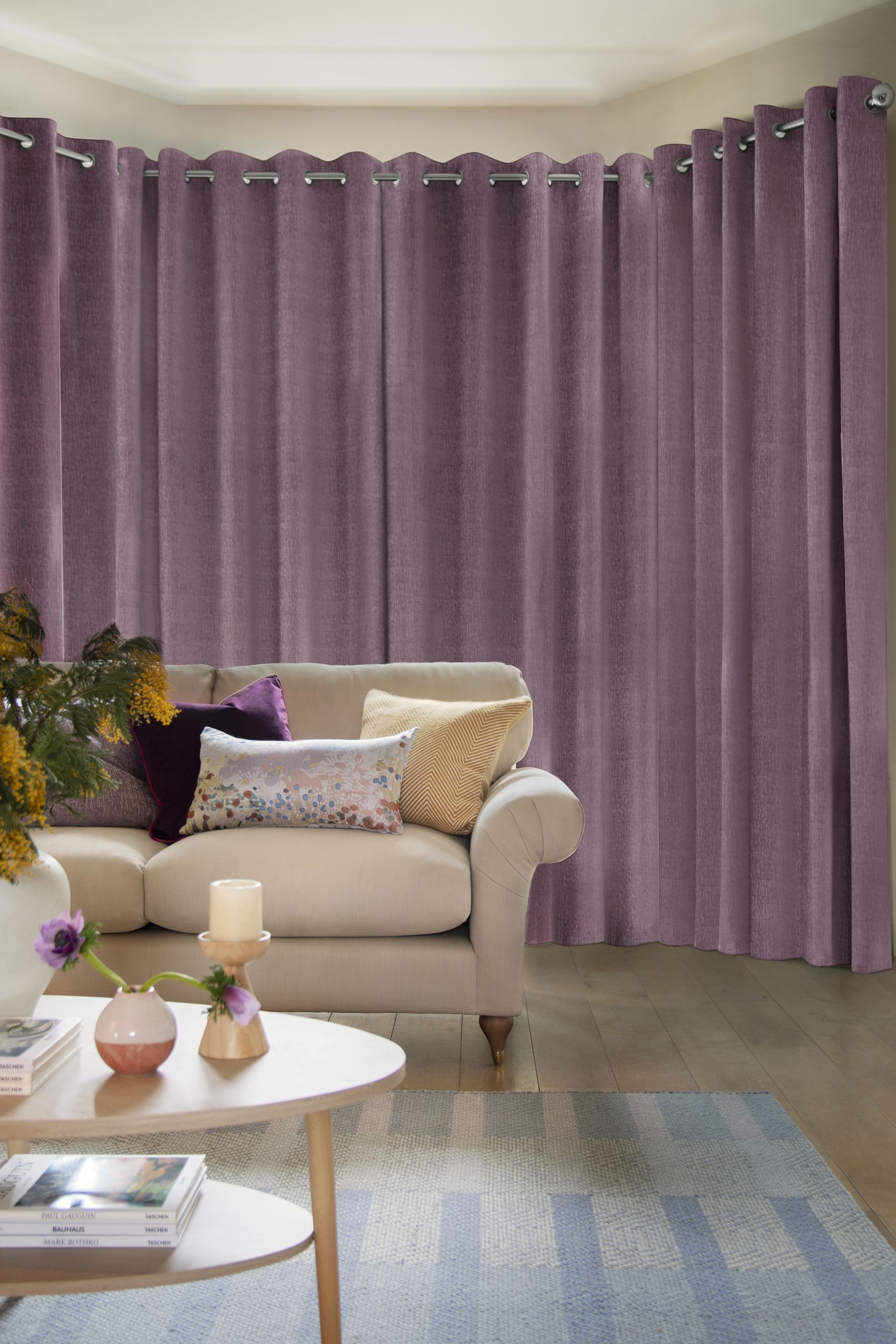 Heavyweight Chenille Curtains Eyelet Lined