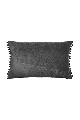 Soft Velour Pom Edge Cushion