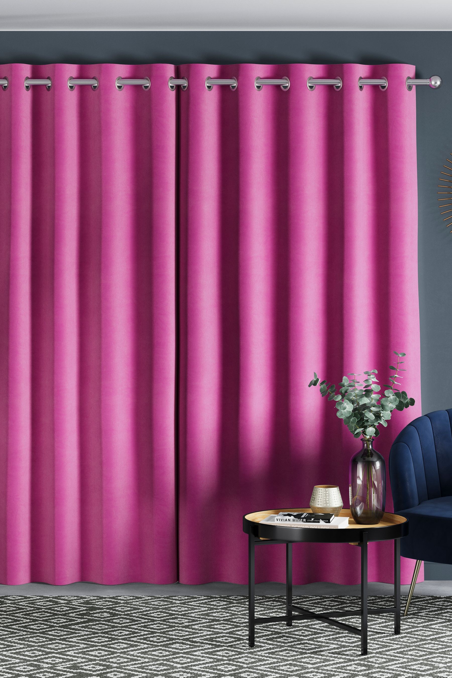 Matte Velvet Curtains Eyelet Lined