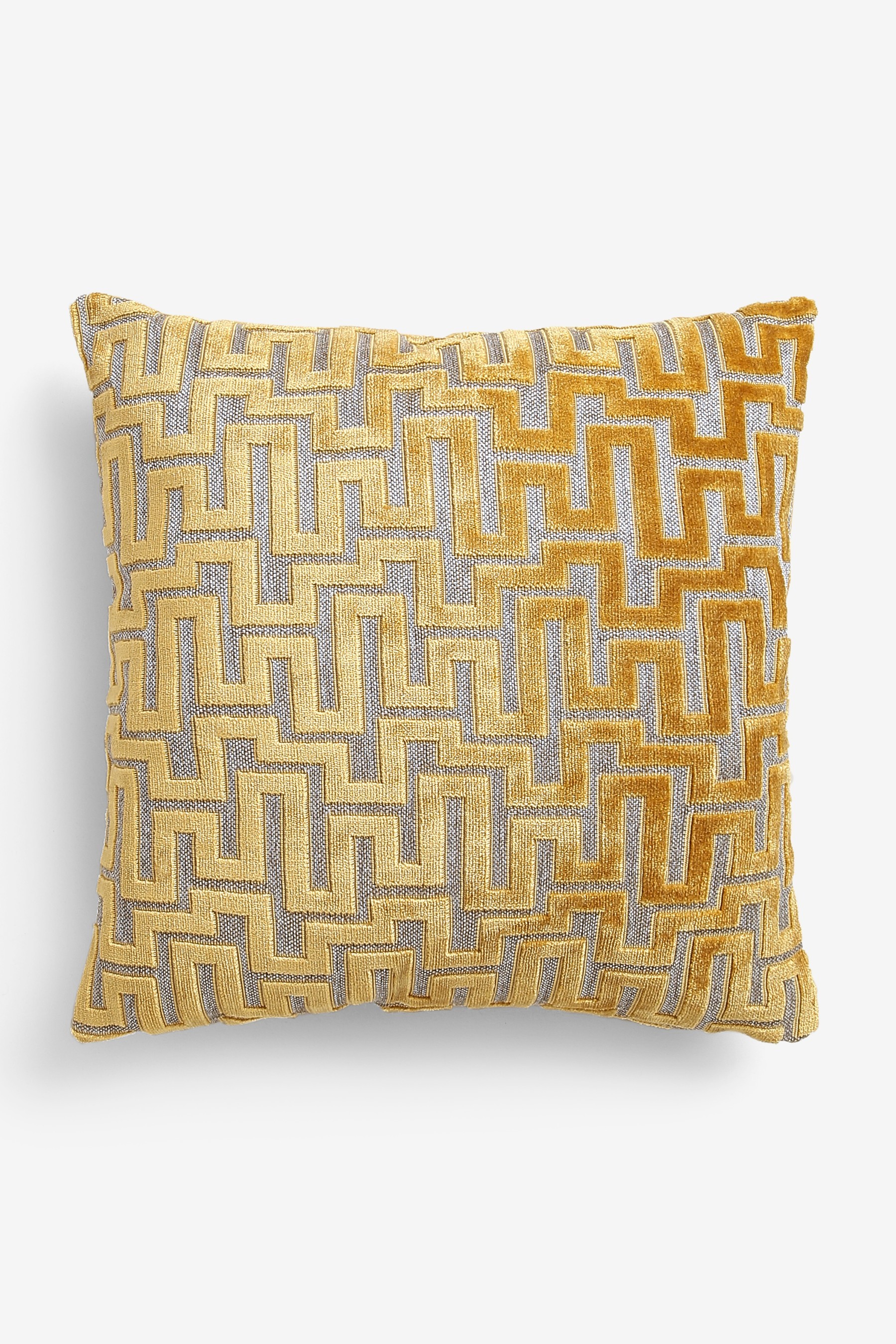 Fretwork Velvet Cushion Small Square