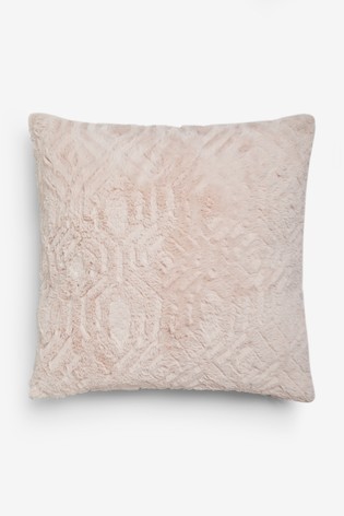 Freya Textured Geo Faux Fur Cushion